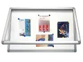 Horizontale Vitrine 150 x 100 cm, Schloss, lackierte Innenseite – magnetisch